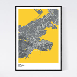 Dalian City Map Print