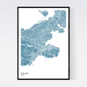 Dalian City Map Print