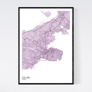 Dalian City Map Print