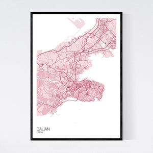 Dalian City Map Print