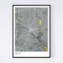 Load image into Gallery viewer, Dallas City Map Print