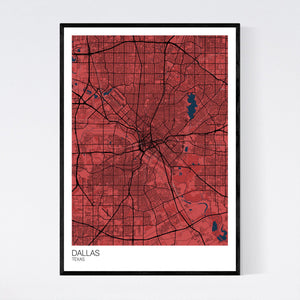 Dallas City Map Print