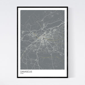 Damascus City Map Print