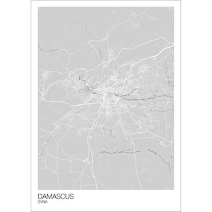 Map of Damascus, Syria