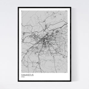 Damascus City Map Print