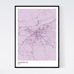 Damascus City Map Print