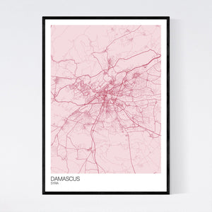 Damascus City Map Print