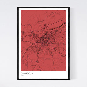Damascus City Map Print