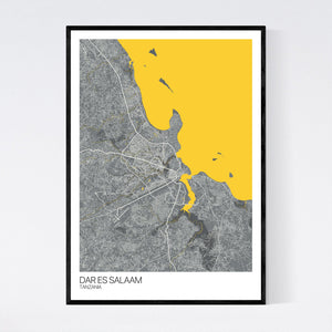 Dar es Salaam City Map Print