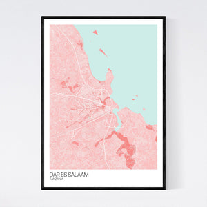 Dar es Salaam City Map Print