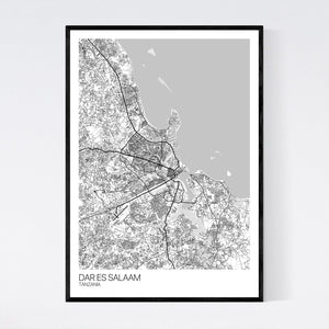 Dar es Salaam City Map Print