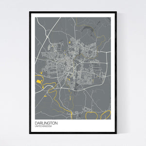 Darlington City Map Print
