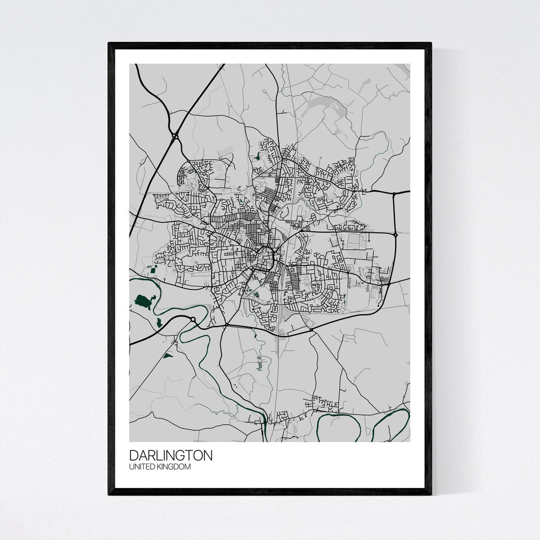 Darlington City Map Print
