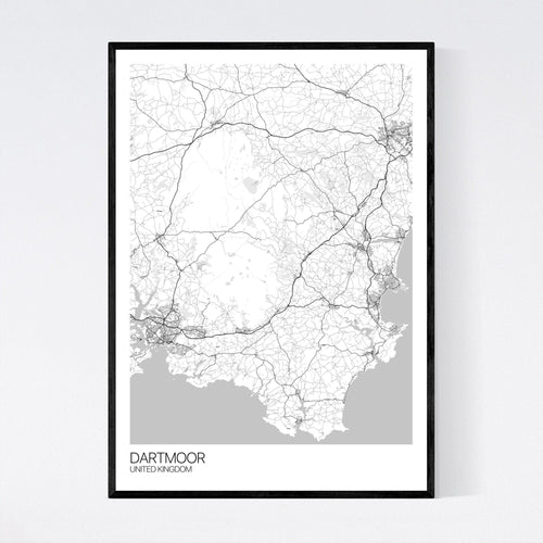 Map of Dartmoor, United Kingdom