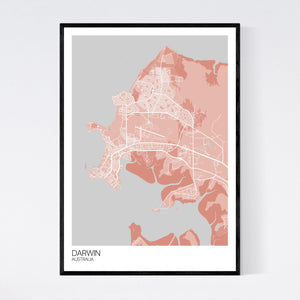 Darwin City Map Print