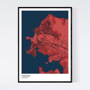 Darwin City Map Print