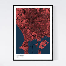 Load image into Gallery viewer, Denpasar City Map Print