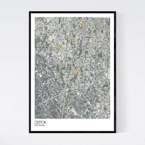 Depok City Map Print