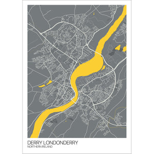 Map of Derry Londonderry, Northern Ireland