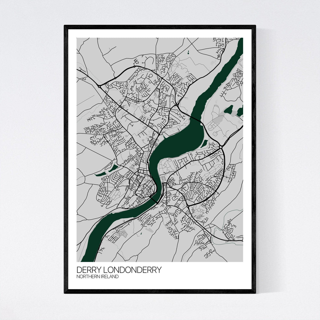 Derry Londonderry City Map Print