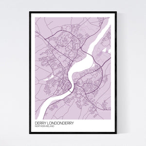 Derry Londonderry City Map Print