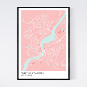 Derry Londonderry City Map Print