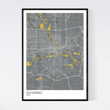 Load image into Gallery viewer, Des Moines City Map Print