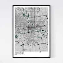 Load image into Gallery viewer, Des Moines City Map Print