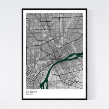 Load image into Gallery viewer, Detroit City Map Print