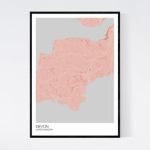 Load image into Gallery viewer, Devon Region Map Print