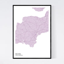 Load image into Gallery viewer, Map of Devon, United Kingdom