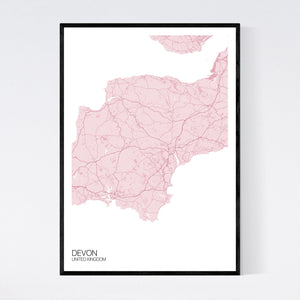 Devon Region Map Print