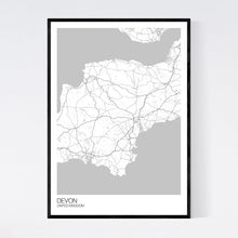 Load image into Gallery viewer, Devon Region Map Print