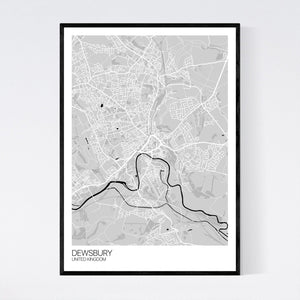 Dewsbury City Map Print