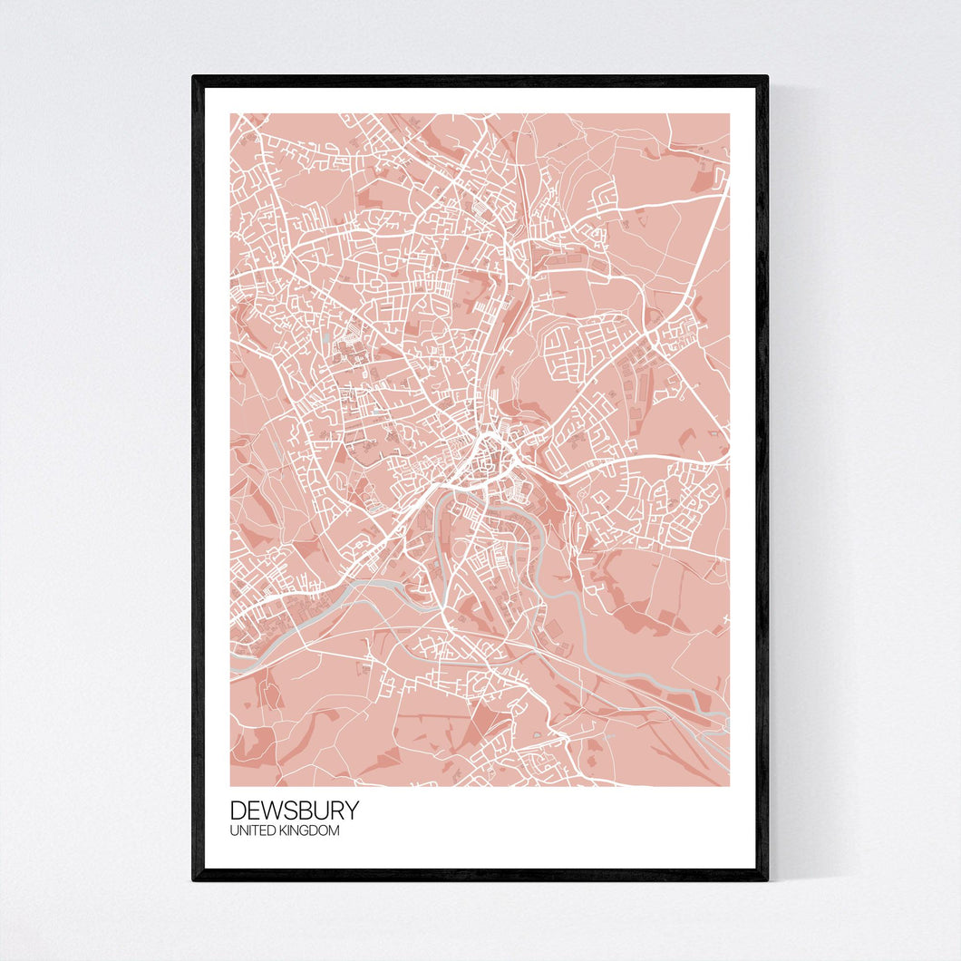 Dewsbury City Map Print