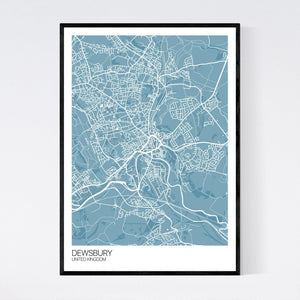 Dewsbury City Map Print