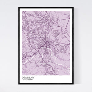 Dewsbury City Map Print