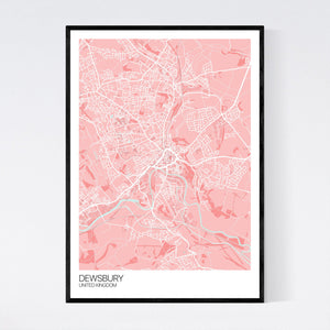 Dewsbury City Map Print