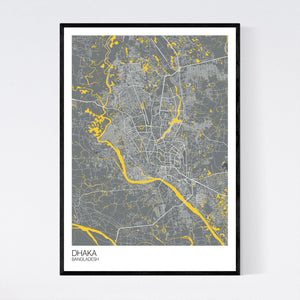 Dhaka City Map Print