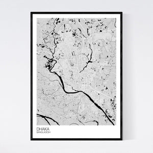 Dhaka City Map Print