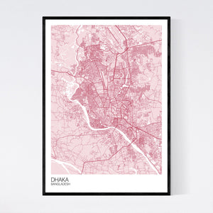 Dhaka City Map Print
