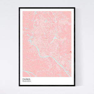 Dhaka City Map Print