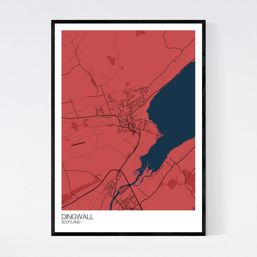 Dingwall Town Map Print