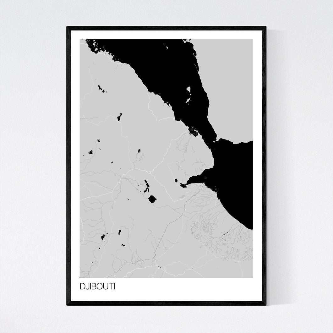 Djibouti Country Map Print