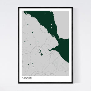 Djibouti Country Map Print
