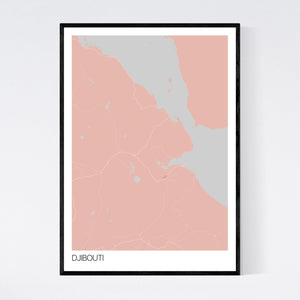 Djibouti Country Map Print