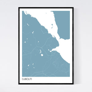 Djibouti Country Map Print