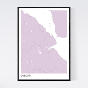 Djibouti Country Map Print