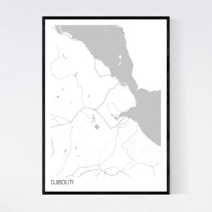 Djibouti Country Map Print