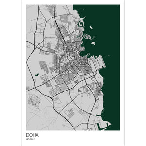 Map of Doha, Qatar